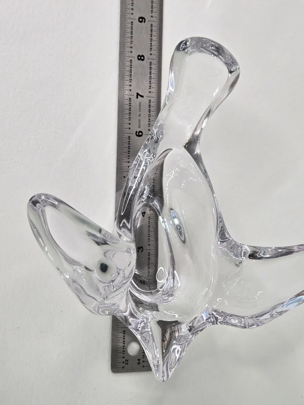 Princess House Lead Crystal Flying Bird Dove‎ Candy Trinket Dish Soaring VTG art